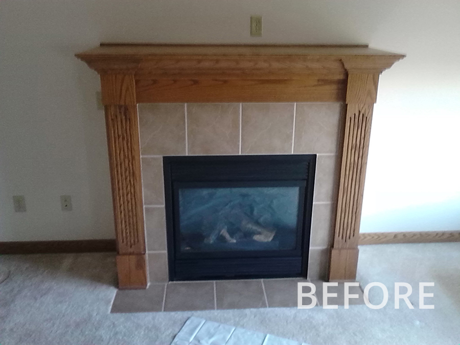 Before-Fireplace Refacing