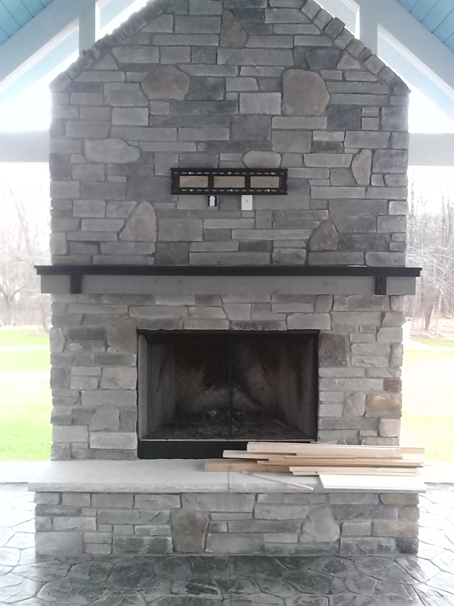 Before-outside fireplace